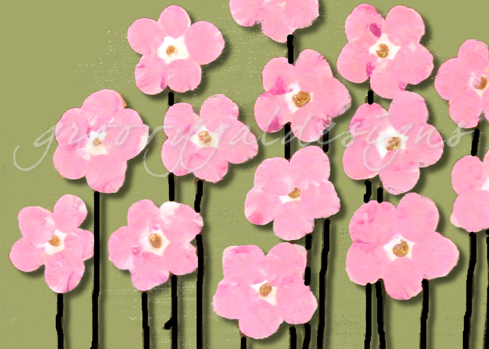 Little Pink Flowers Art For Sale