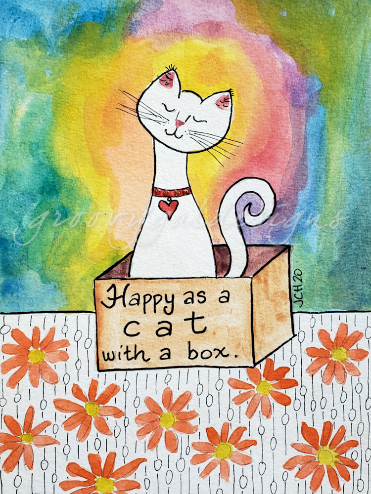 Happy As A Cat With A Box--Rainbow Aura