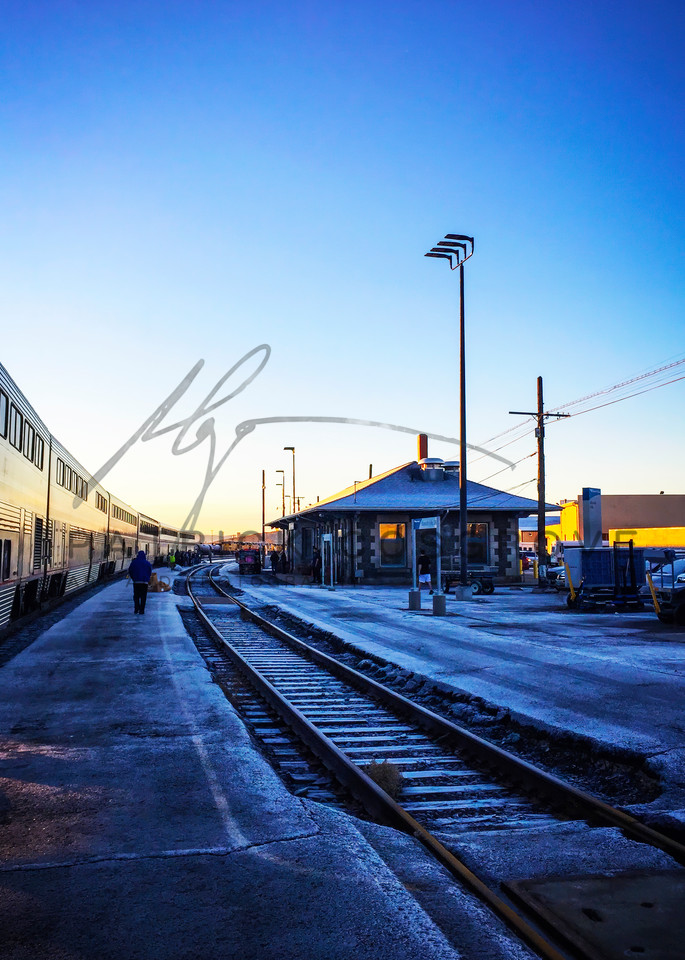 A freezing dawn greets train passengers en route to Oregon.