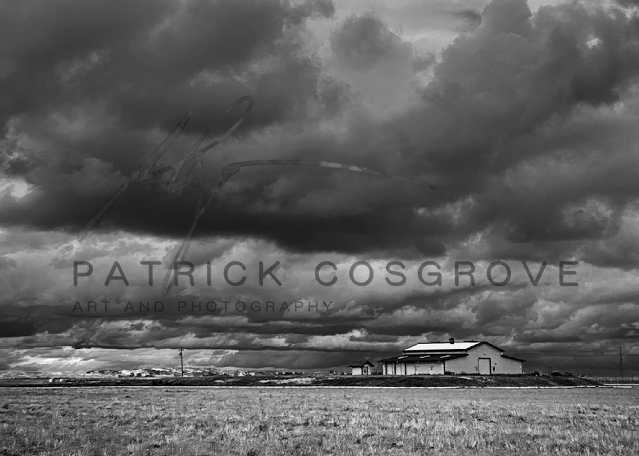 Barn And Snow Clouds Art | Patrick Cosgrove Art and Photography
