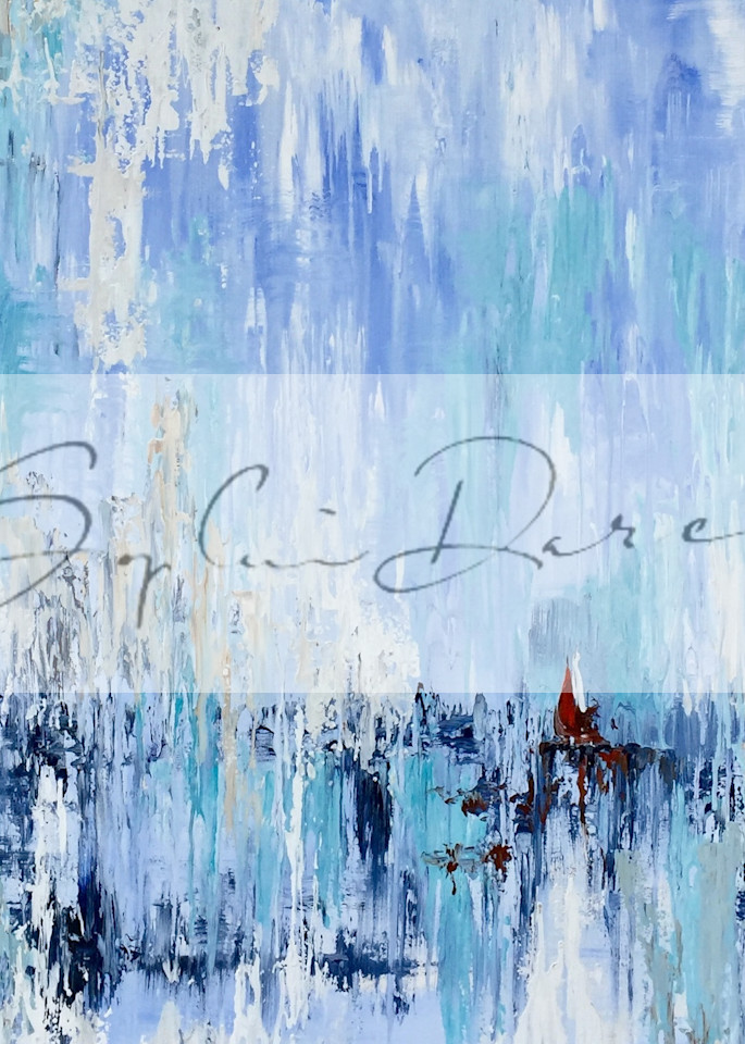 Red Sail Abstract Art | Sophie Dare Designs