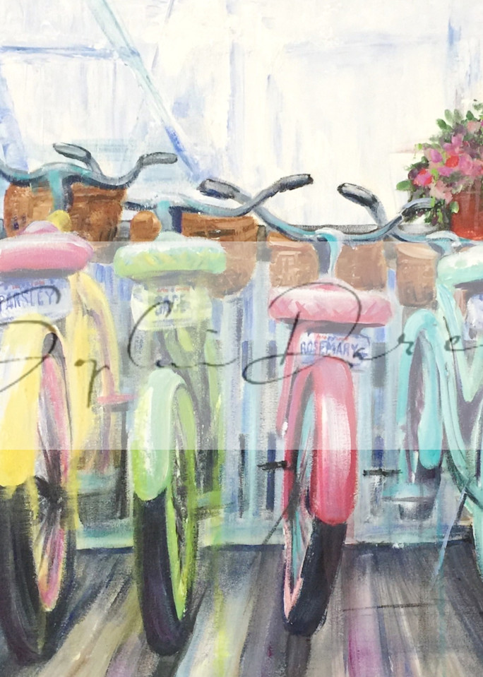 Bikes On The Boardwalk   Square Art | Sophie Dare Designs