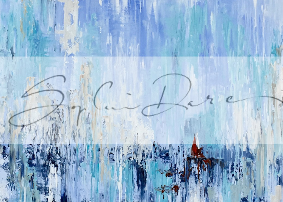 Red Sail Abstract Art | Sophie Dare Designs