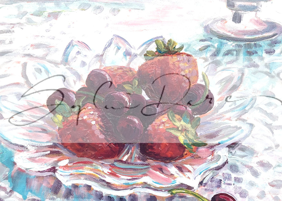 Strawberries On A Plate Art | Sophie Dare Designs