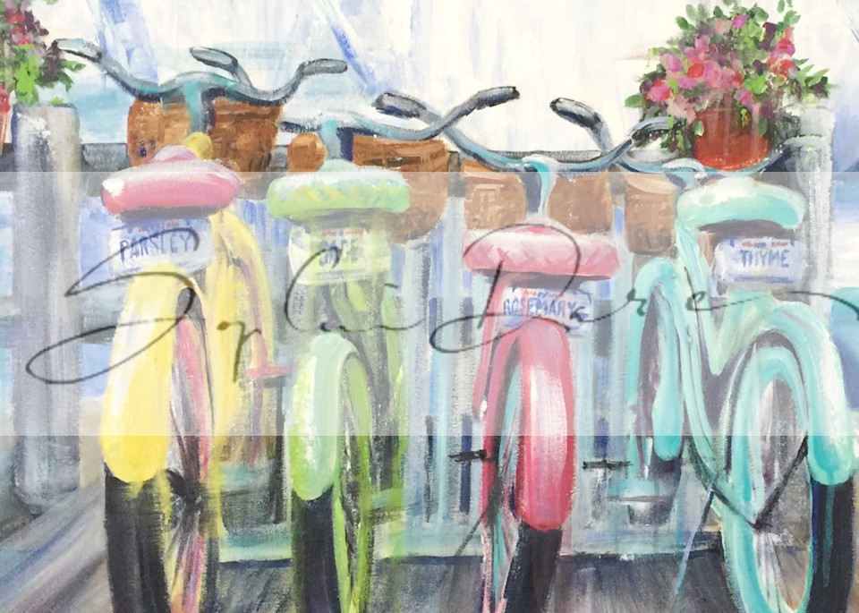 Bikes On The Boardwalk   Square Art | Sophie Dare Designs