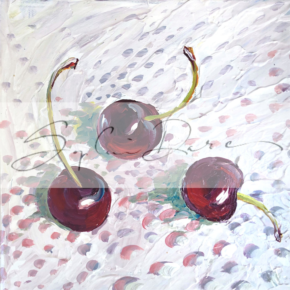 cherry print art painting food and drink Sophie dare