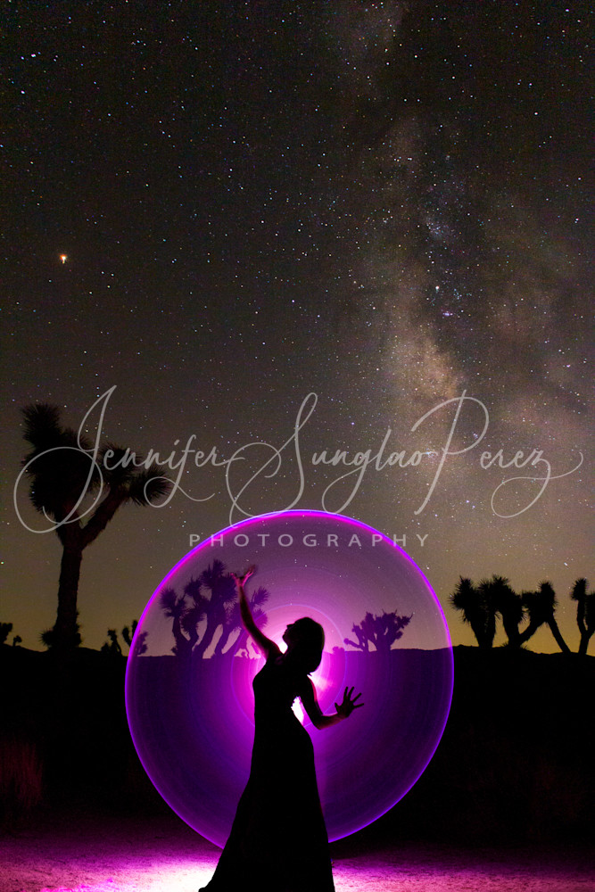Milky Way At Joshua Tree With Model Photography Art | Jennifer Sunglao Photography