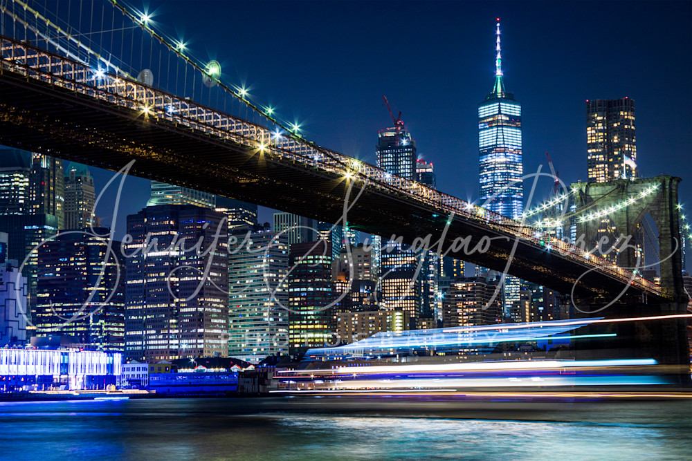 Brooklyn Bridge And Manhattan At Night Photography Art | Jennifer Sunglao Photography