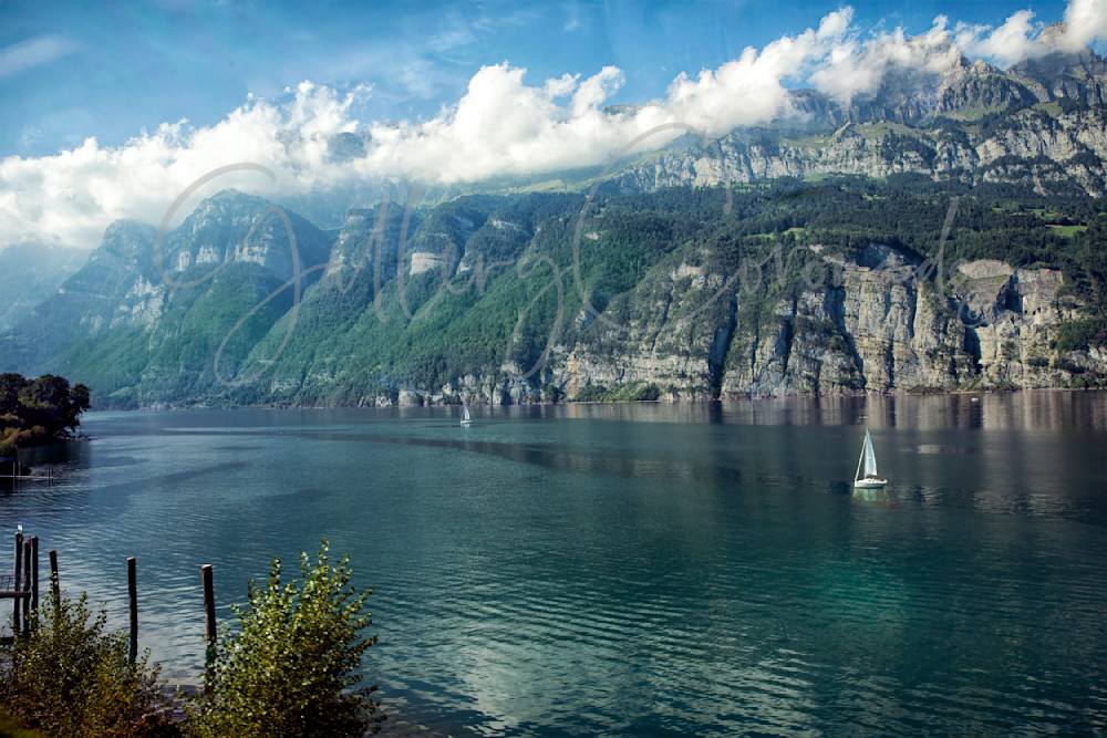 Swiss Lake Gr Hill Mollis Switz Art | GalleryCoronado