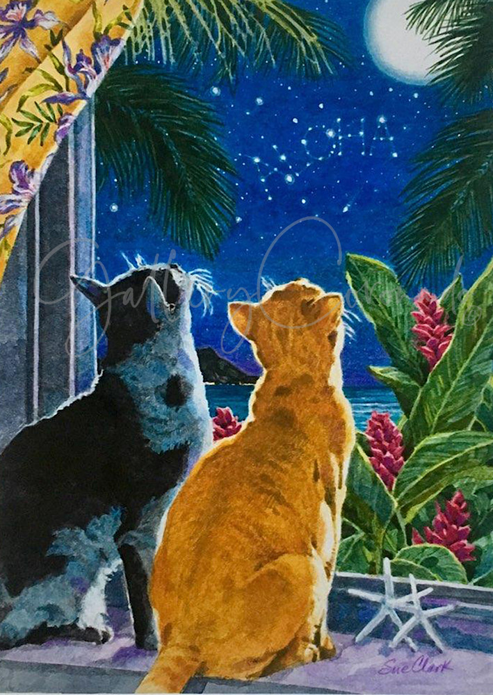 Aloha Cats 16.3x23in 4552 Art | GalleryCoronado