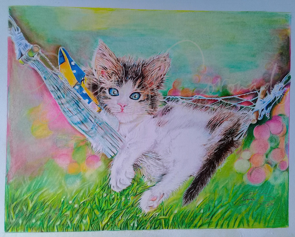 Kitten In Hamoc AI Bigger Rr 784 Art | GalleryCoronado