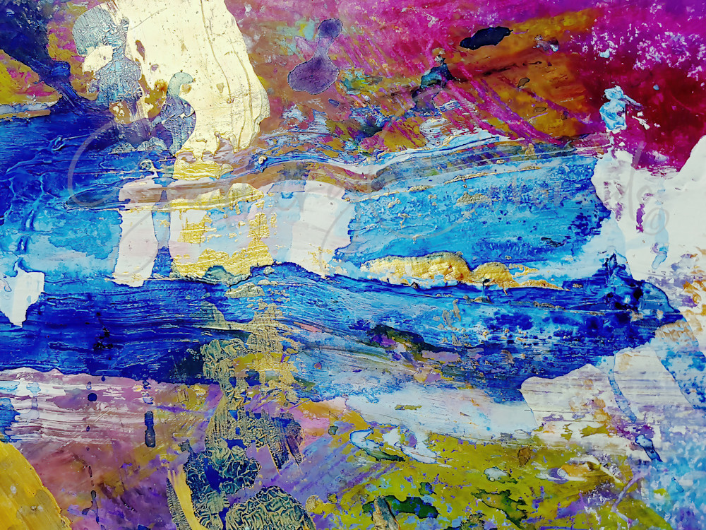Alezia's Waterfall at Night painting, from her Waterfalls of the World collection, fine art, print 