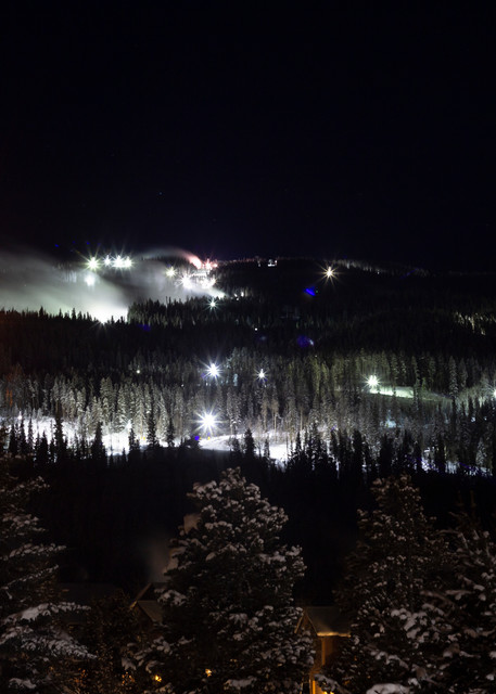 Keystone Nights in the Colorado Rocky Mountains lit up for night skiing