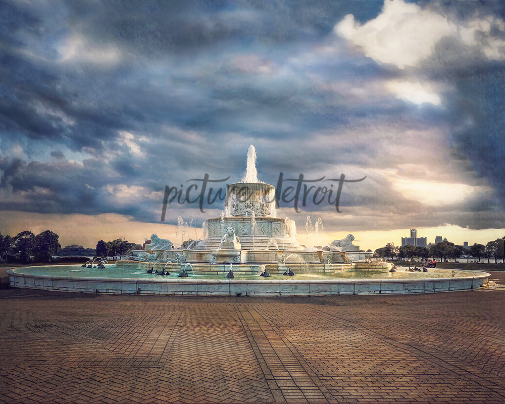 Belle Isle Fountain At Sunset Art | Picture Detroit
