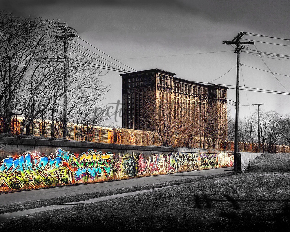 Michigan Central Station ~ Graffiti Spot Color Art | Picture Detroit
