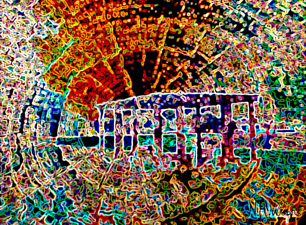 Electric tree trunk finds gazebo by the sea