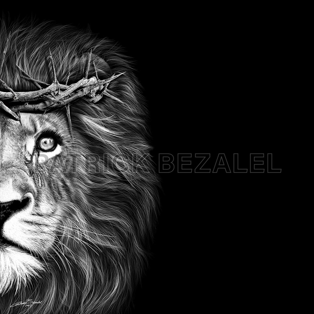 Own Limited Edition Hand-drawn Art Crown of Thorns-Lion | Patrick Bezalel Fine Artist
