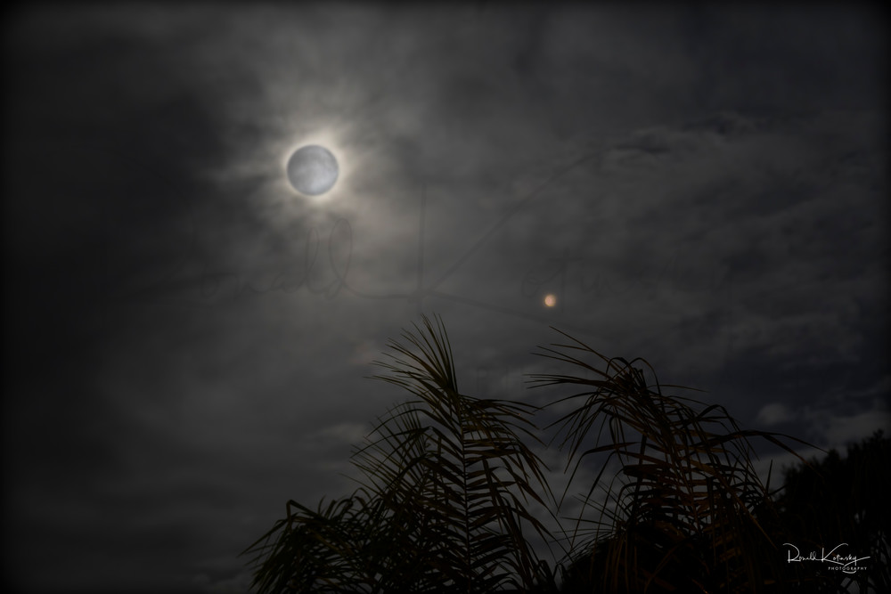 Clouded Moon and Mars