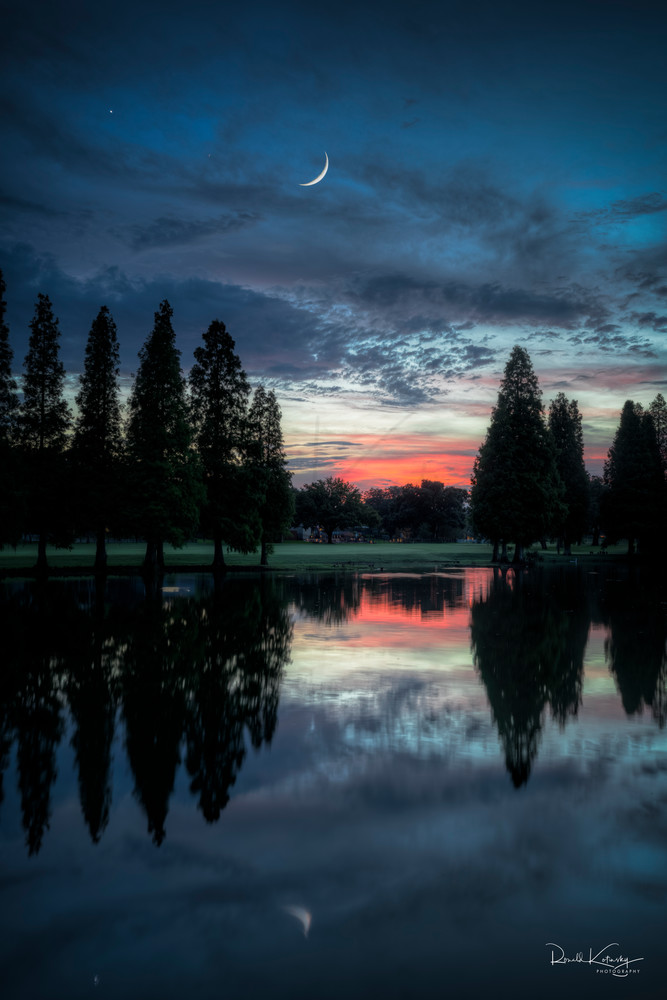 Twilight Moon and Venus Photographic Art