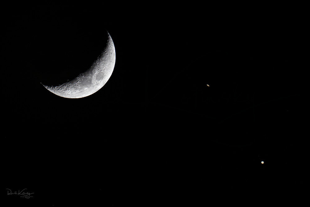 The Moon with Saturn and Jupiter