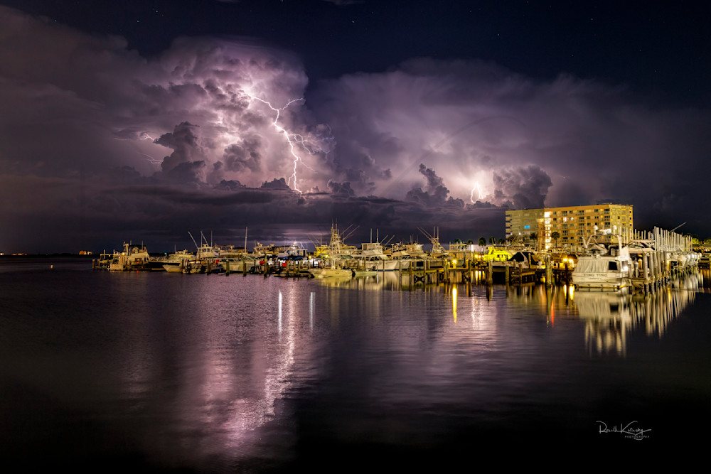 Lightning Reflections at the Marina