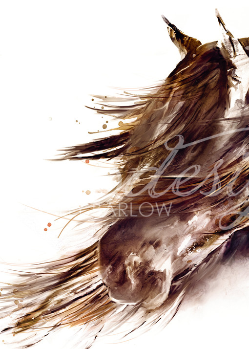 Abstract Horse Painting with sepia tones