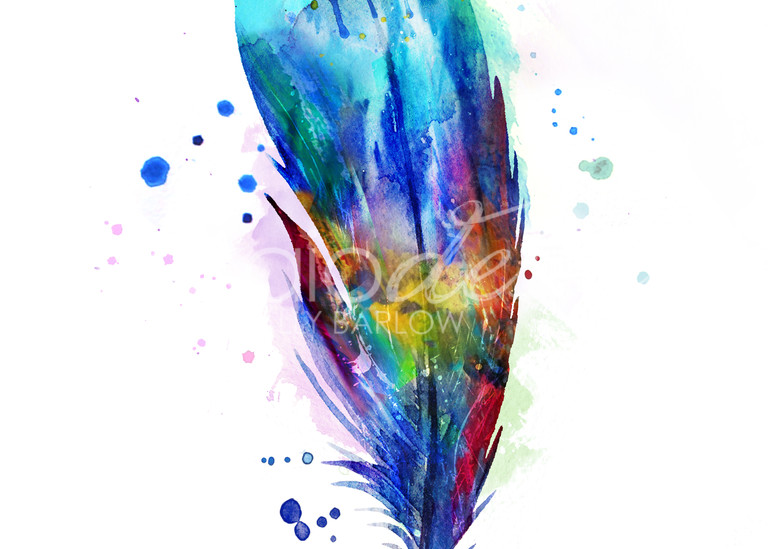 Bold and Colorful Feather Painting