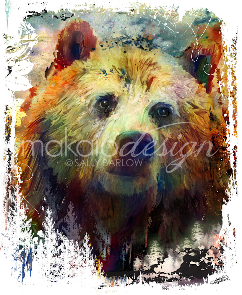 Landscape Animal Bear art by Sally Barlow
