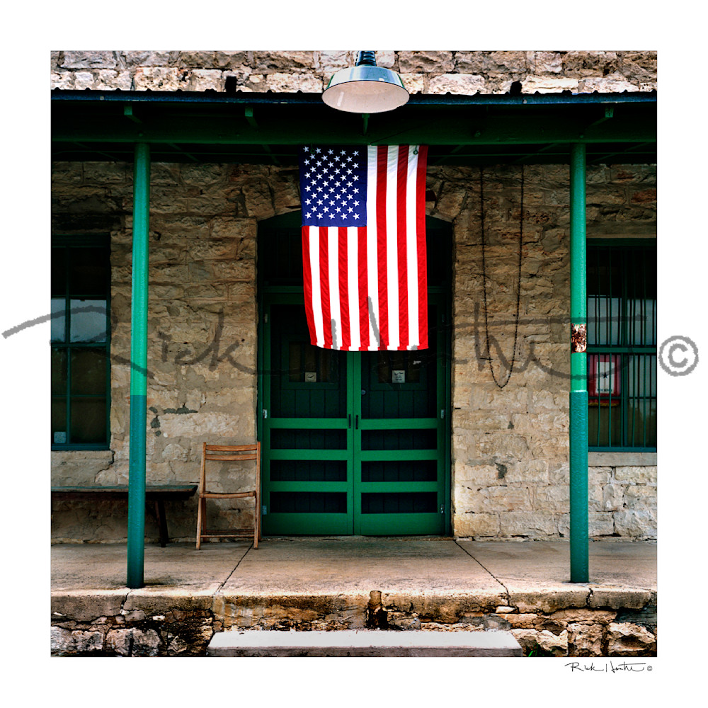 Dripping Springs Porch Flag Photography Art | Rick Hunter Photo/Hunter Services 