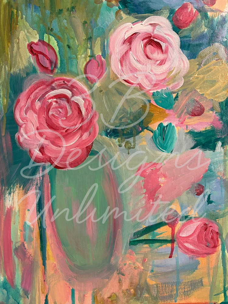 Romance in Bloom | Colorful Floral Rose Art Print