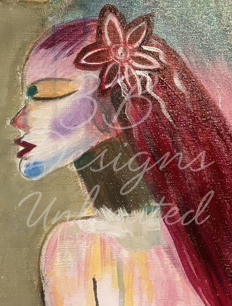 She Who Wears the Dawn – Abstract Portrait Painting with Bold Color & Symbolism | Contemporary Figurative Art by Barbara Bowling