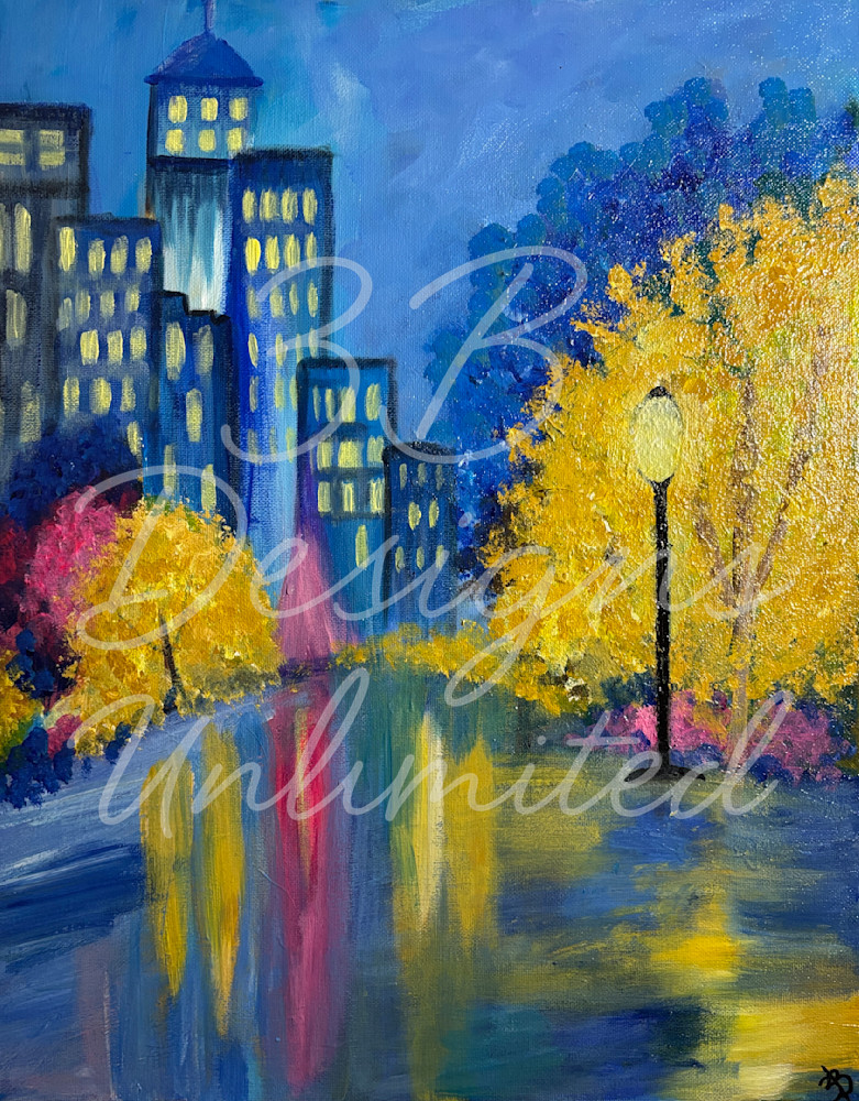 Twilight Reflections | Cityscape & Waterfront Painting with Vibrant Evening Light