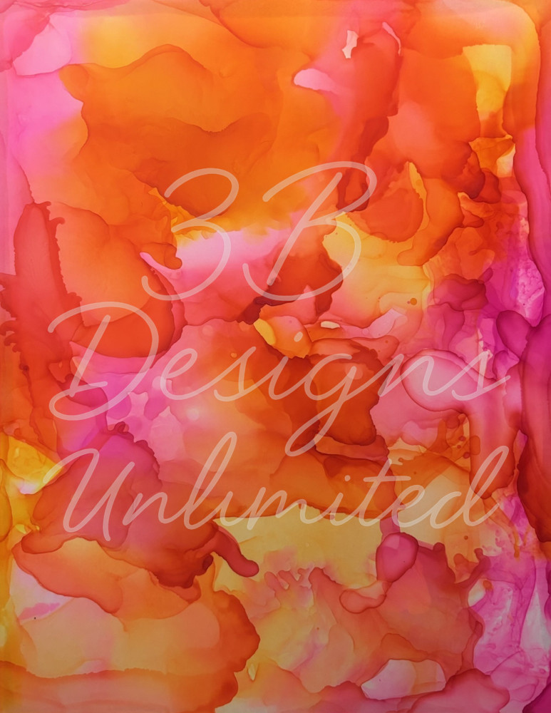 Heart of the Molten Sky | Alcohol Ink Fire Abstract