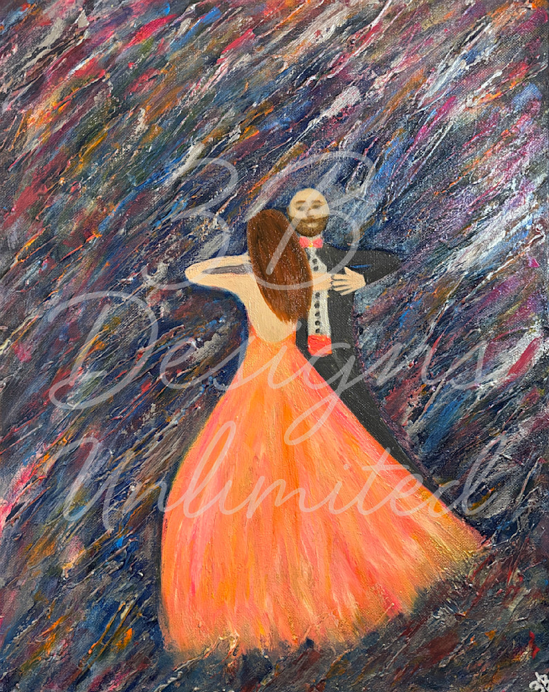 Cosmic Dancers – Romantic Dance Painting with Abstract Color & Movement | Contemporary Figurative Art by Barbara Bowling