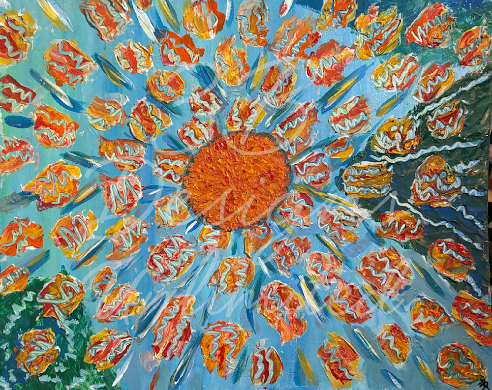 Solar Bloom | Radiant Sunburst Abstract Print