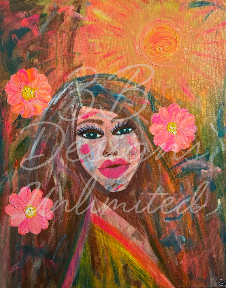 Sunburst Babe | Vibrant Sun‑Kissed Portrait Art