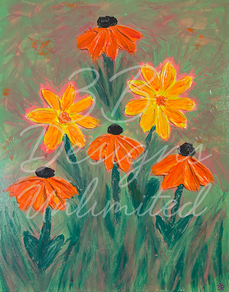 Whispers of Wildflowers | Vibrant Textured Floral Art
