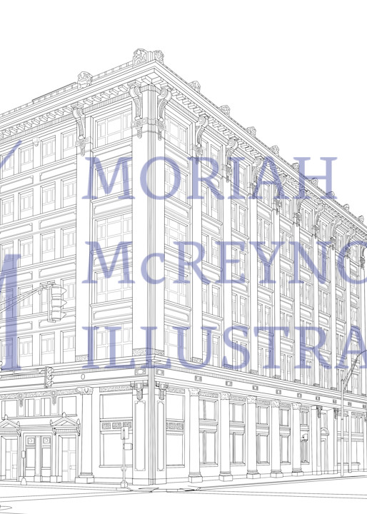 National Bank Building Art | Moriah McReynolds Illustration