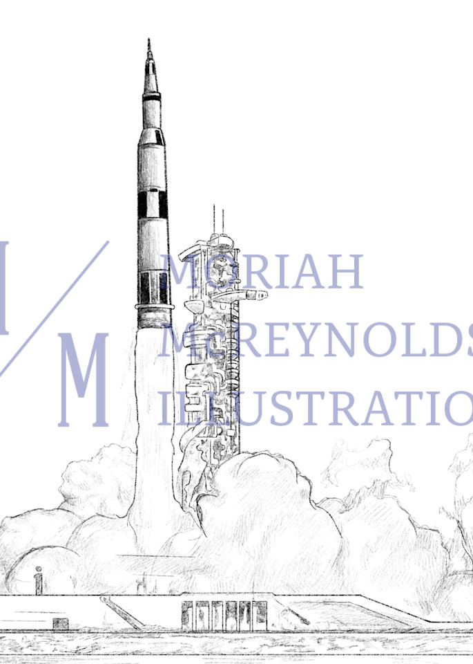 Apollo 11 Rocket Launch  Art | Moriah McReynolds Illustration