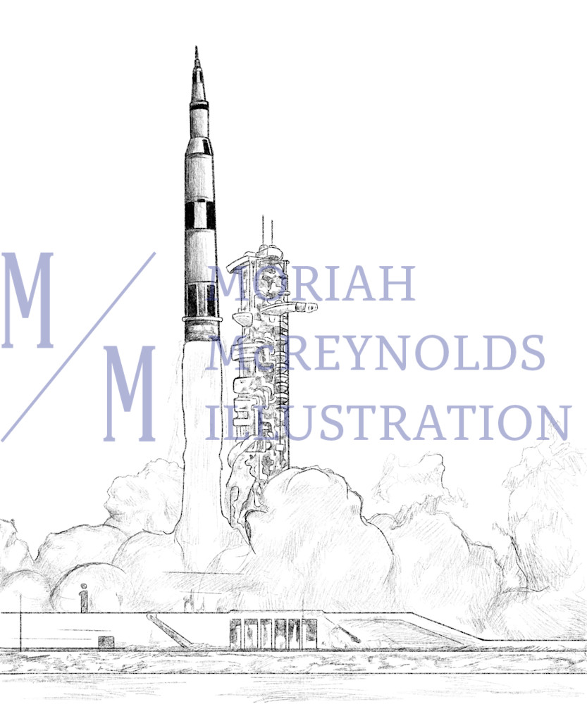 Apollo 11 Rocket Launch  Art | Moriah McReynolds Illustration