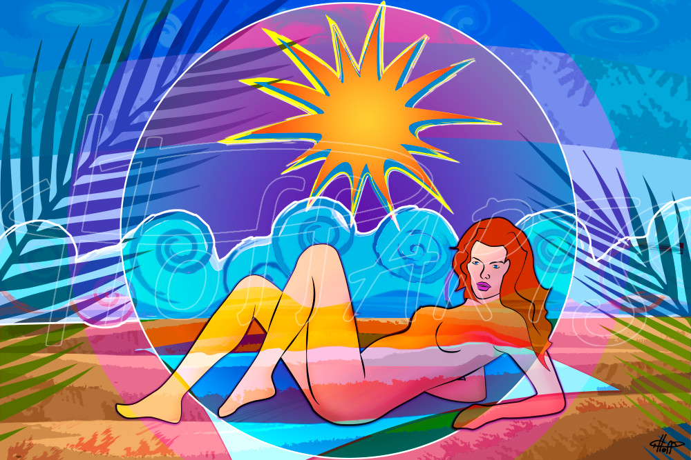 Lady At The Beach Art | 3-D Squared Inc.