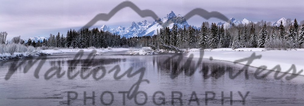 Tetons Over the Snake River, Winterscape