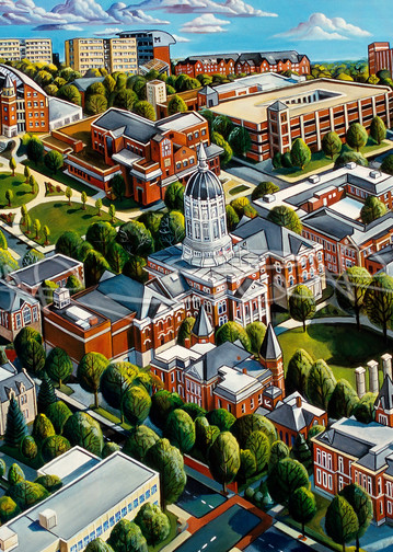 This is a painting of University of missouri White Campus section in Columbia Missouri 