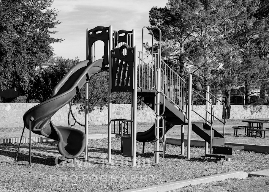 Slide On A Playground In Black And White Photography Art | gaylemartin