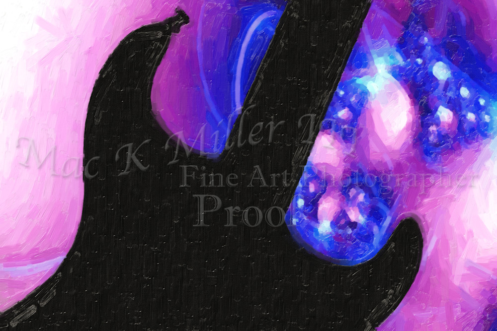 Guitar Image Silhouette Painting On Pink Background 3275 02