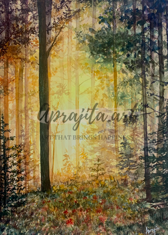 "Breaking Through" in Watercolors by Aprajita Lal (Original is 20X16 inches)