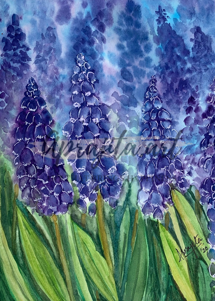 "Purple Blooms" Art Print by Aprajita Lal