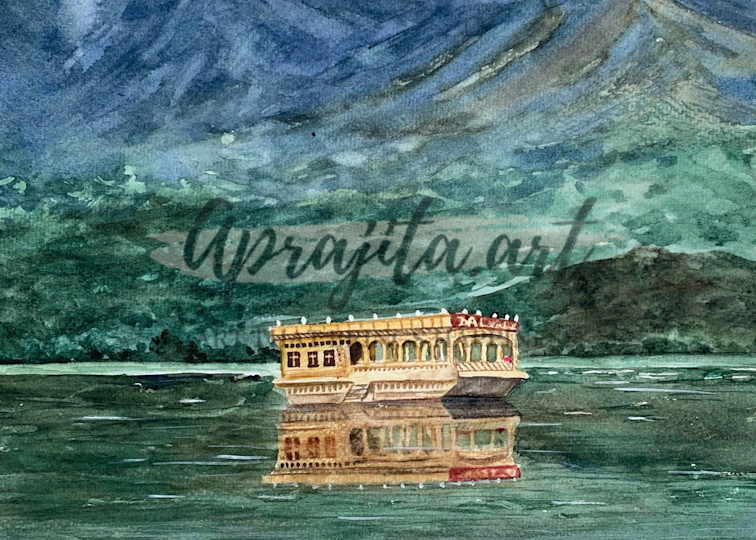 "The Calm of Dal Lake Srinagar" Art Print by Aprajita Lal