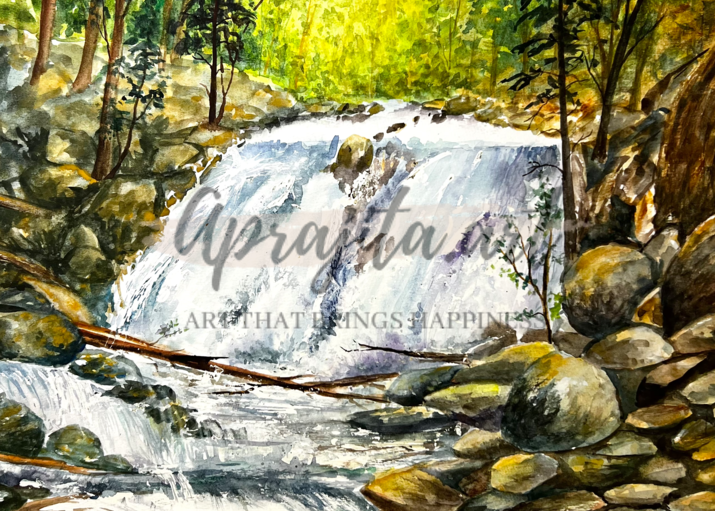"Going with the flow" in Watercolors by Aprajita Lal