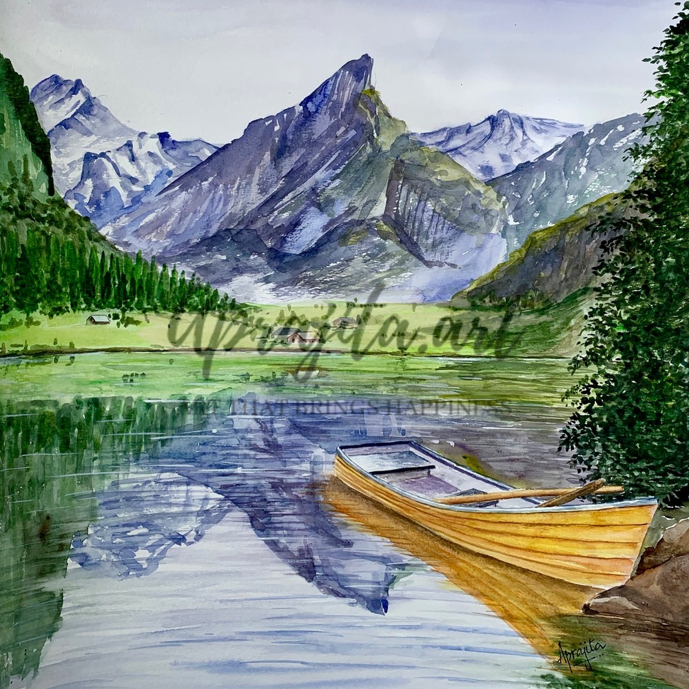 "The Yellow Boat" Art Print by Aprajita Lal